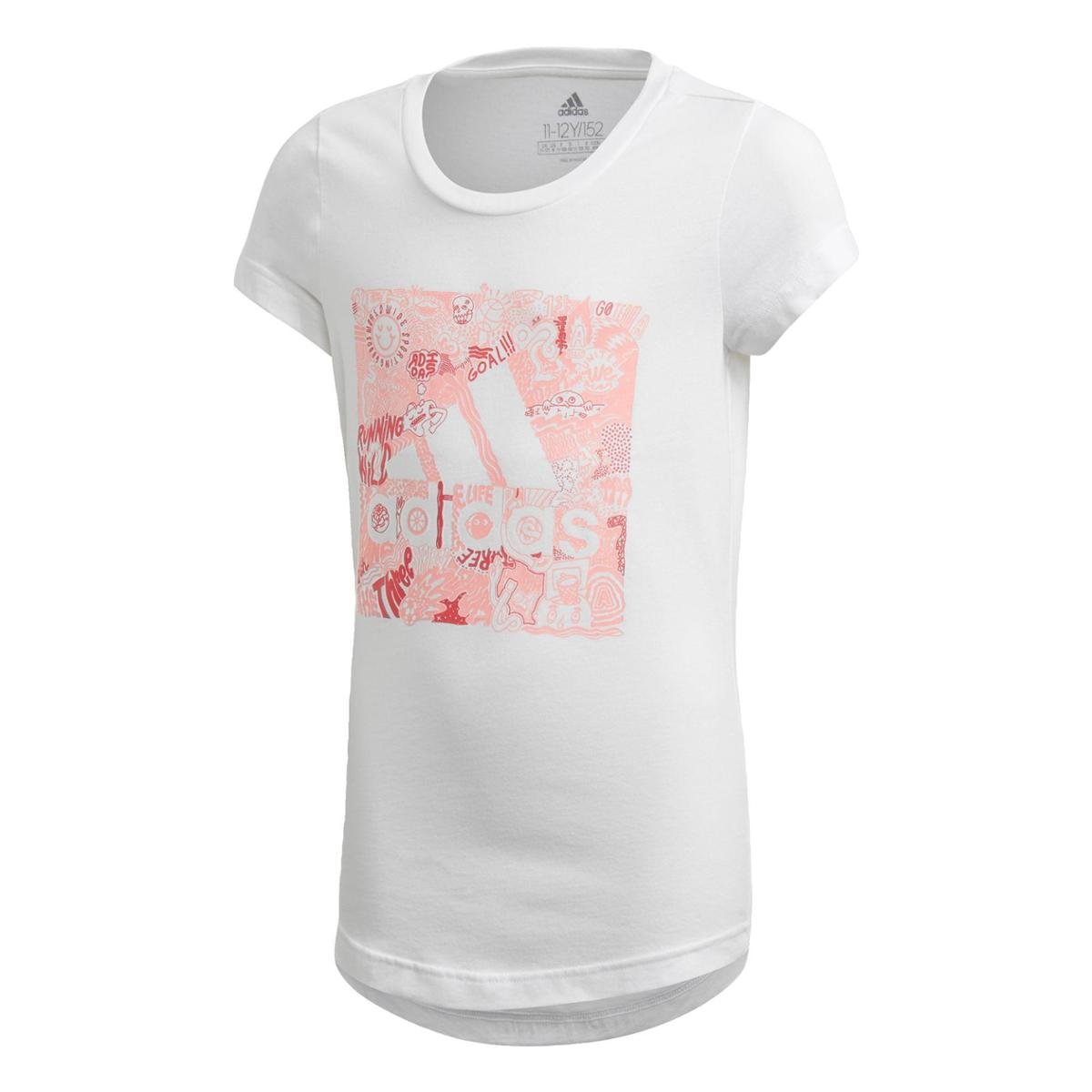 Camiseta Infantil Adidas Must Haves Doodle Badge Of Sport - Branco Menor preço em Camiseta Infantil Adidas Must Haves Doodle Badge Of Sport - Branco