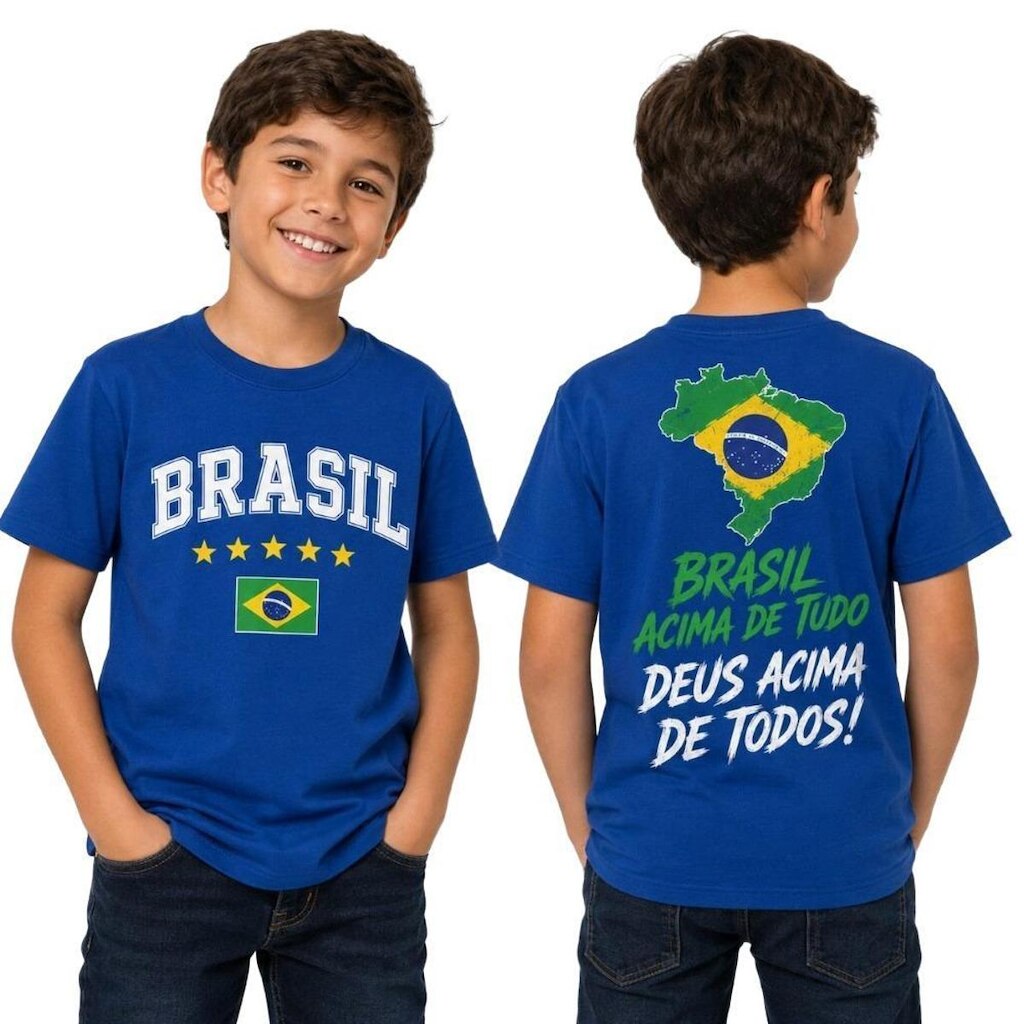 Camiseta Infantil Algodão Unissex Frase Gola Redonda Leve