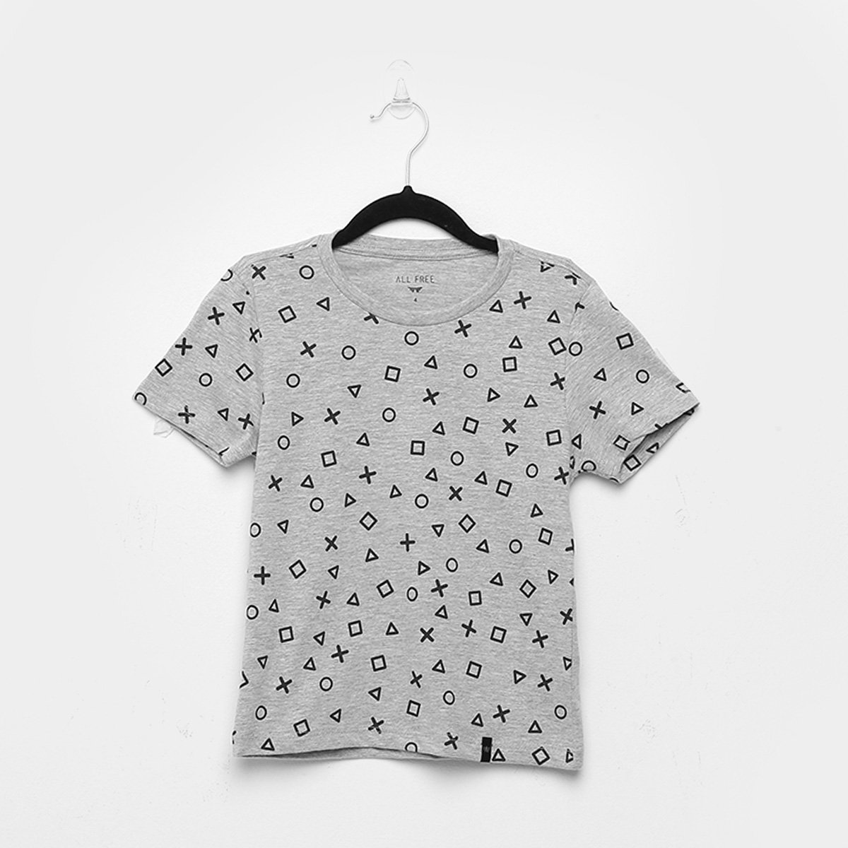 Camiseta Infantil All Free Estampada Manga Curta Masculina - Mescla Menor preço em Camiseta Infantil All Free Estampada Manga Curta Masculina - Mescla