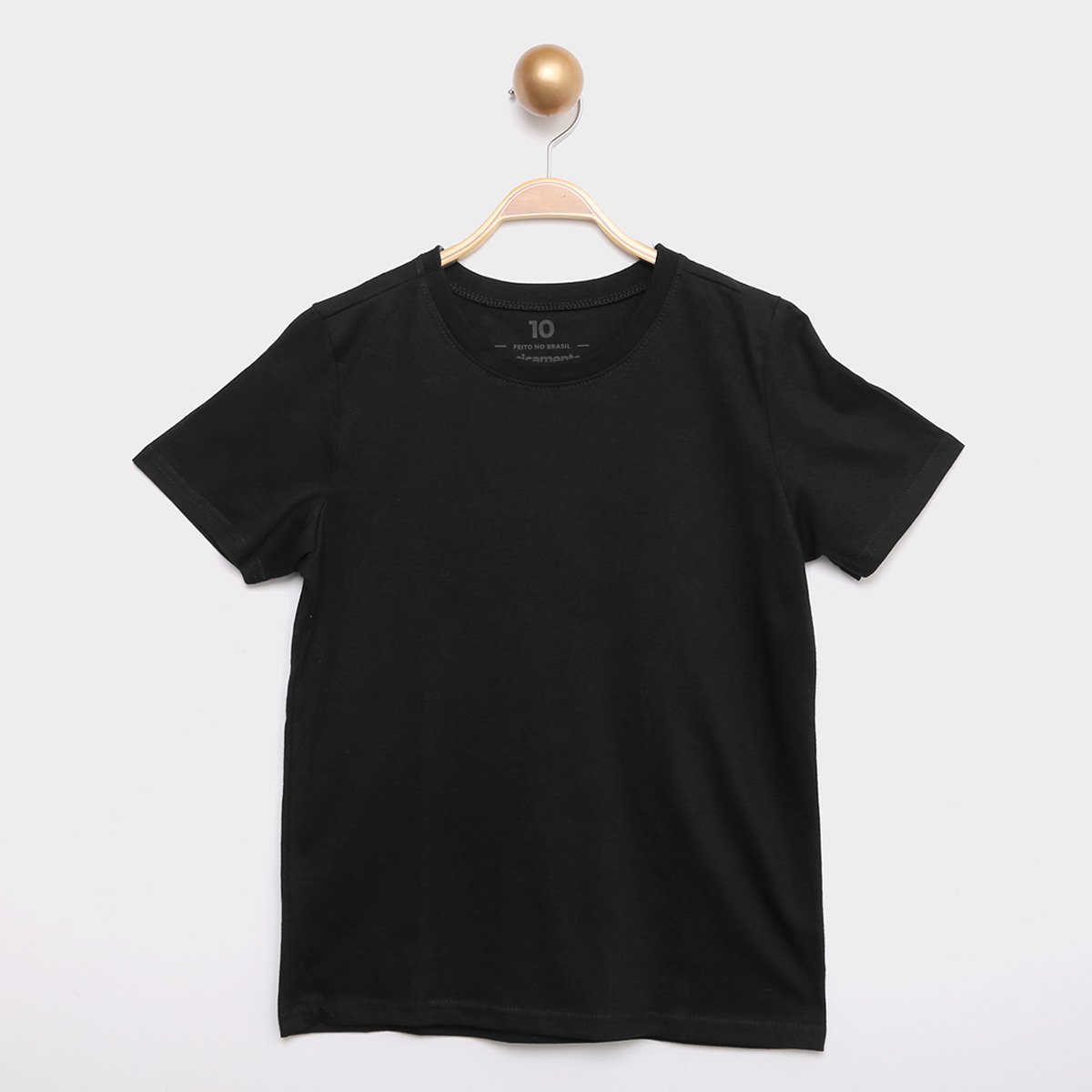 Camiseta Infantil Basicamente Lisa Unissex - Preto Menor preço em Camiseta Infantil Basicamente Lisa Unissex - Preto