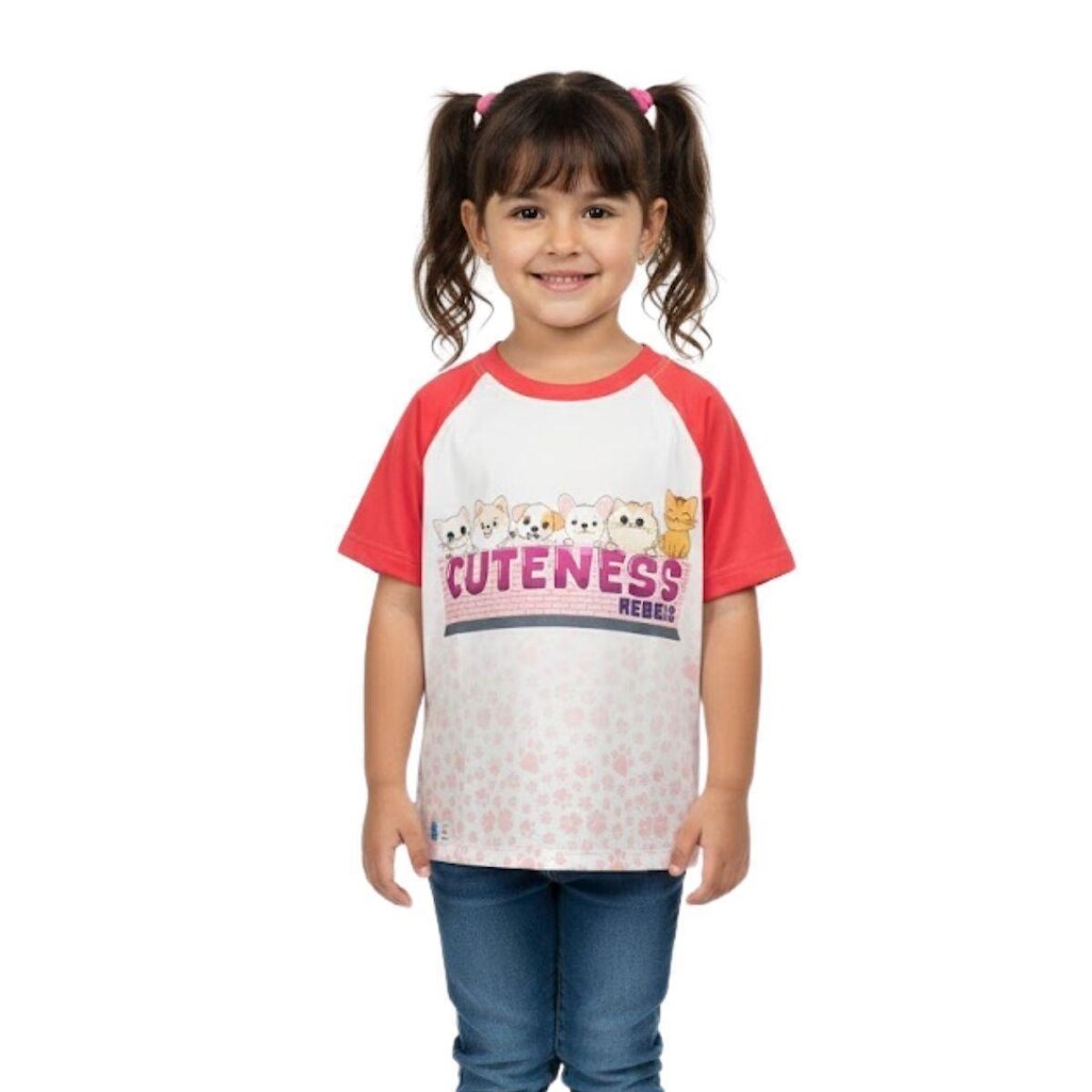 CAMISETA INFANTIL BLUSA DE PROTEÇÃO SOLAR NATHOR PETS CUTENESS MANGA CURTA UV50