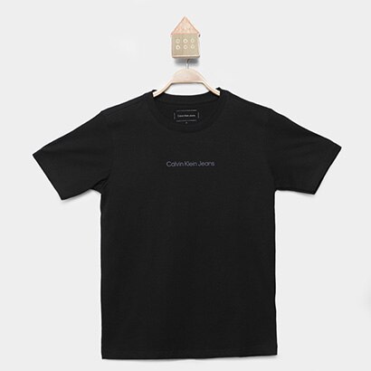 Camiseta Infantil Calvin Klein Logo Centralizado Menino - Masculino