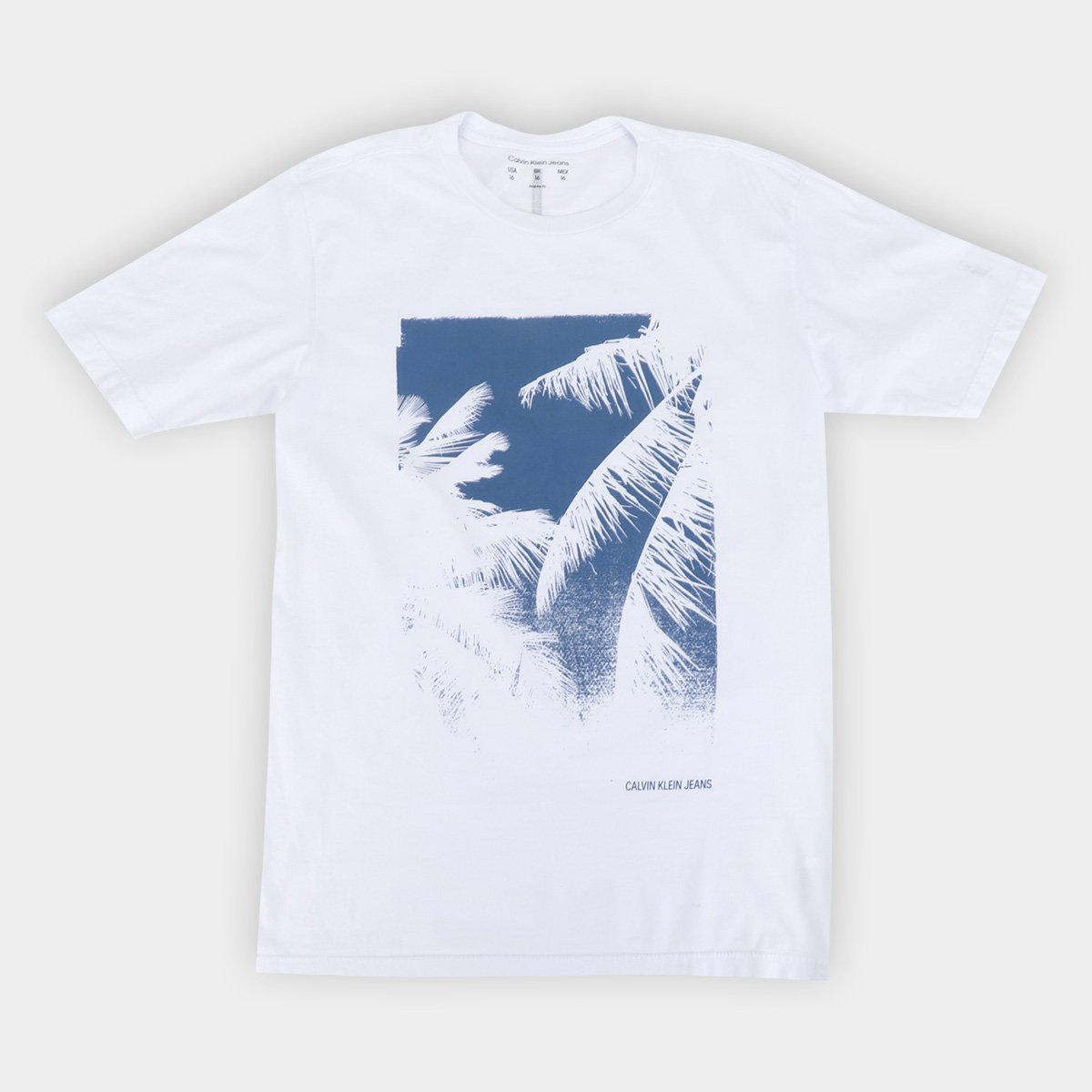 Camiseta Infantil Calvin Klein Reat Folhas Palmeira Masculina - Branco Menor preço em Camiseta Infantil Calvin Klein Reat Folhas Palmeira Masculina - Branco