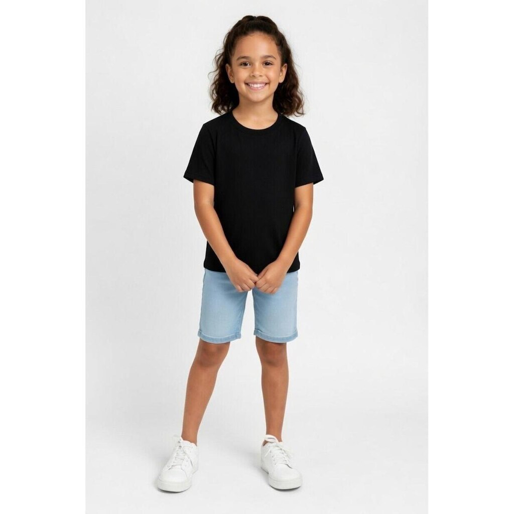 Camiseta Infantil D Bell Outlet Fashion Manga Curta Preta