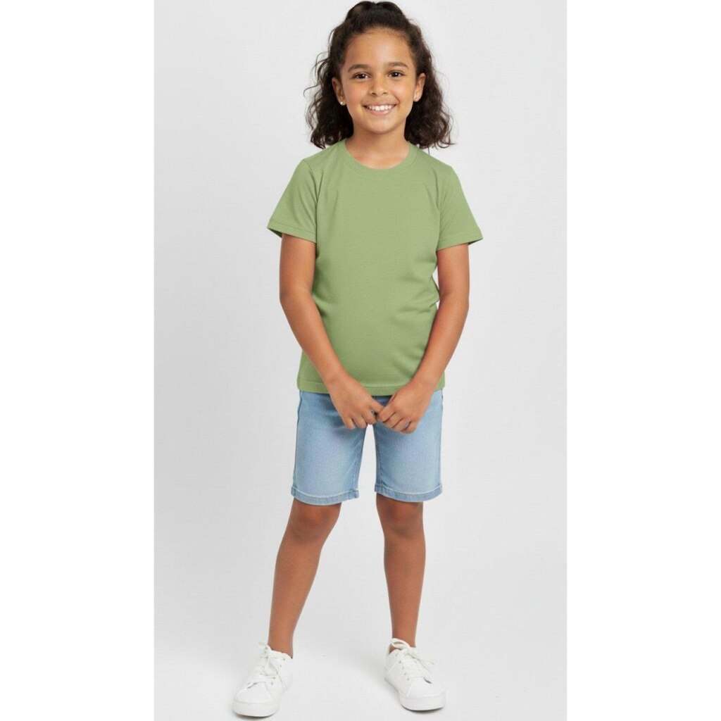 Camiseta Infantil D Bell Outlet Fashion Manga Curta Verde