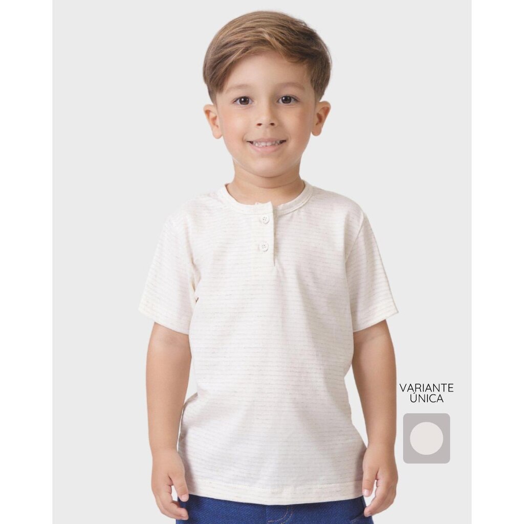 Camiseta Infantil de Linho - Menino Tamanho 4 a 14