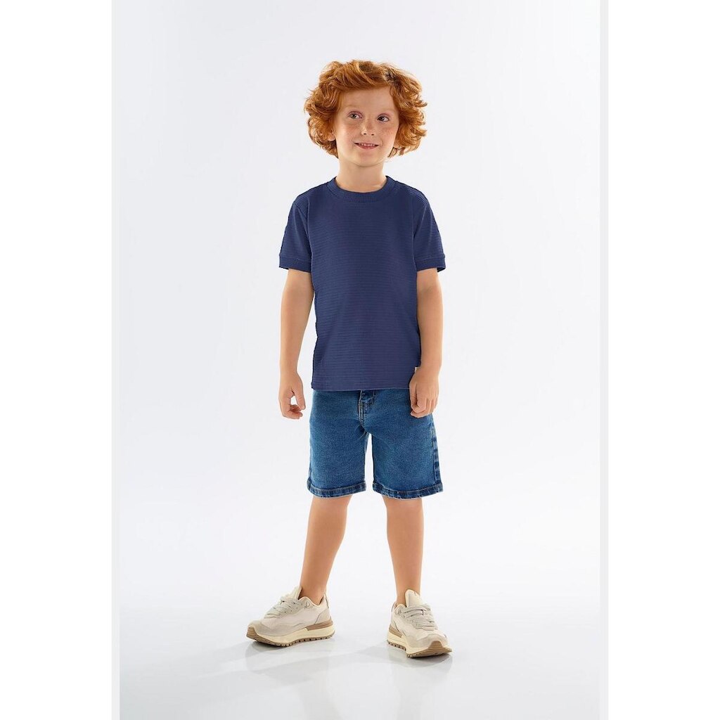 Camiseta Infantil de Mangas Curtas em Malha Relevo Up Baby