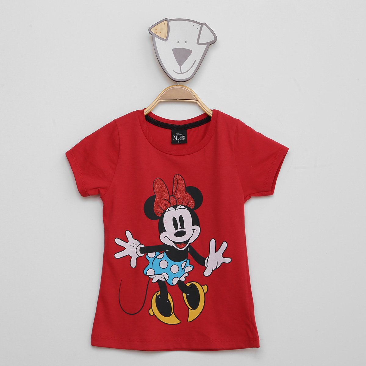 Camiseta Infantil Disney Minnie Mouse Menina - Vermelho Menor preço em Camiseta Infantil Disney Minnie Mouse Menina - Vermelho