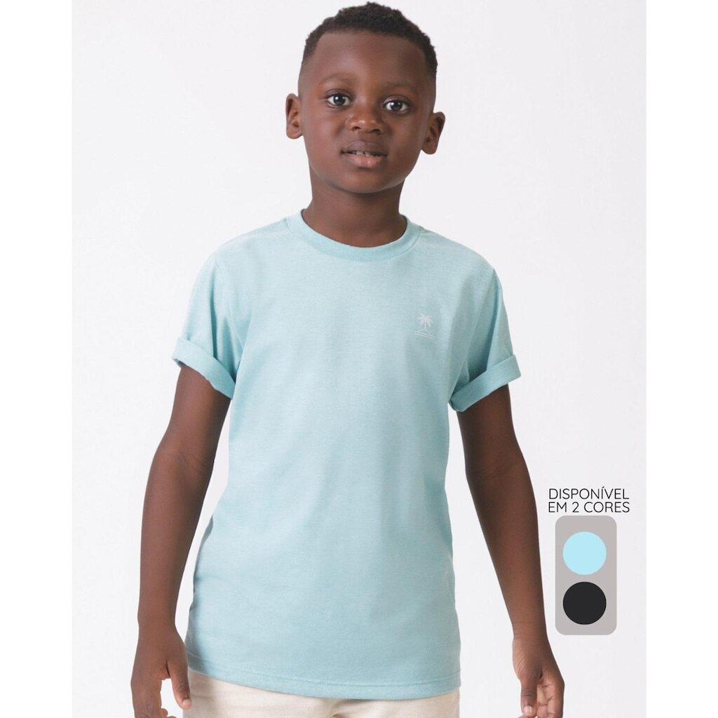 Camiseta infantil estampada verão fresco estilosa leve - Verde e Cinza - Masculino 4 a 18 anos