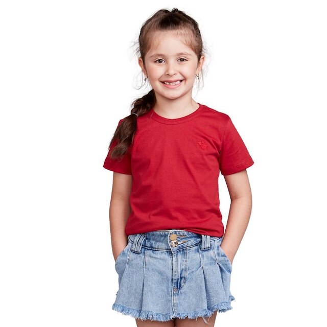 Camiseta Infantil Feminina 100% Algodão