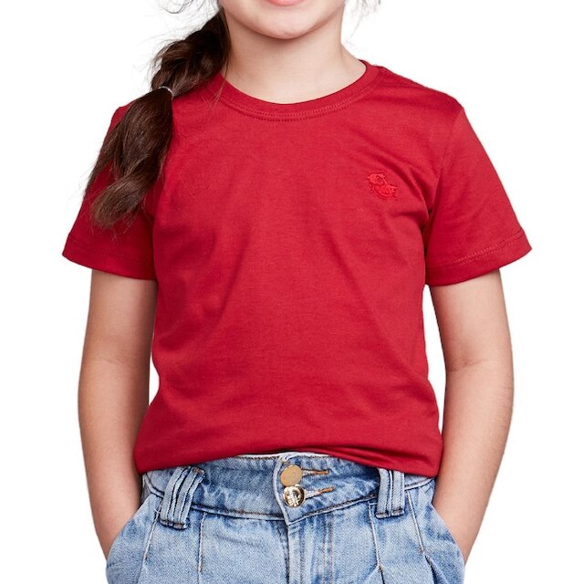 Camiseta Infantil Feminina 100% Algodão