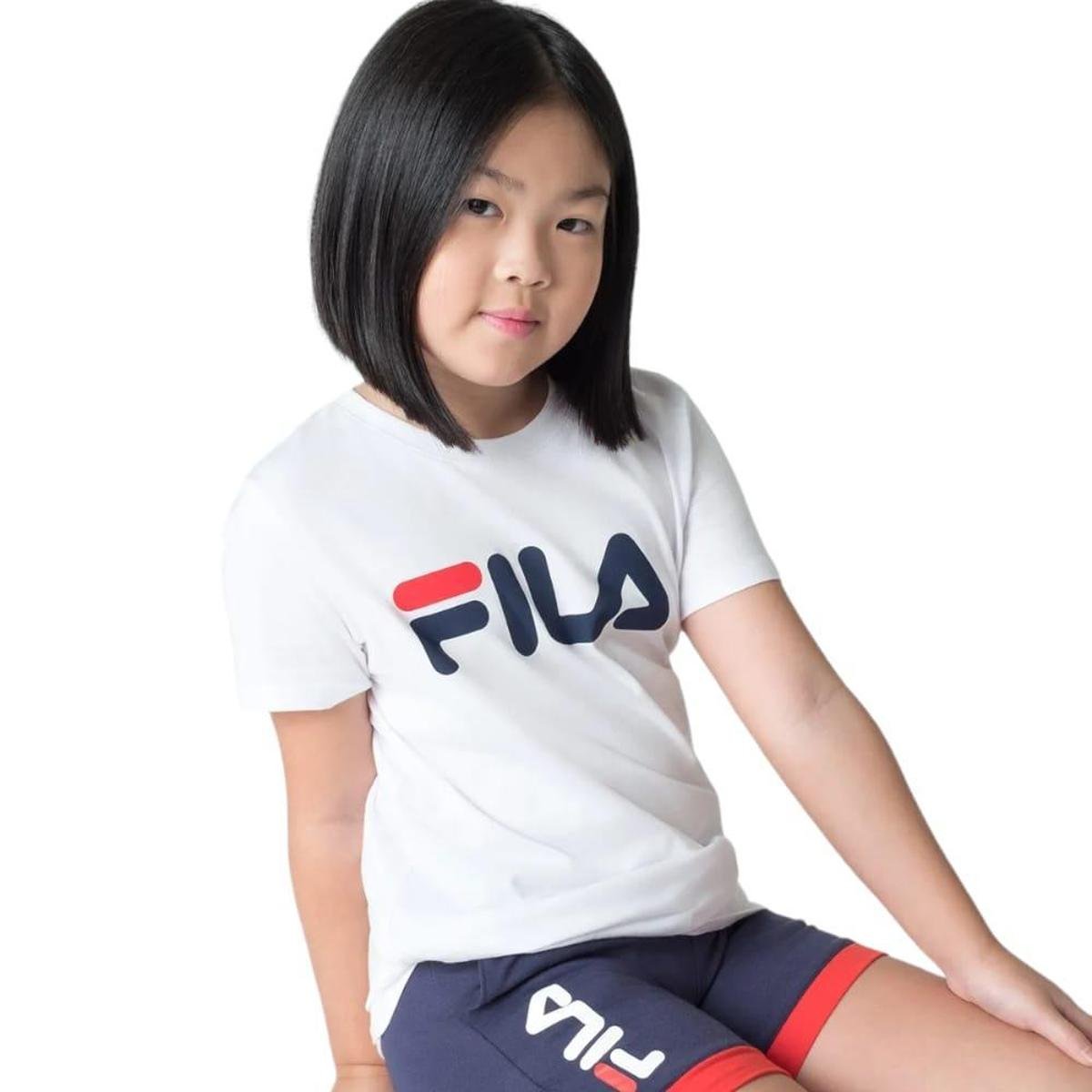 Camiseta Infantil Fila Letter Premium Branco Zattini