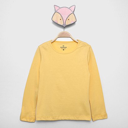 Camiseta básica de malha, Hering Kids, Meninas Camiseta Infantil Hering Kids Meia Malha Básica - Feminino
