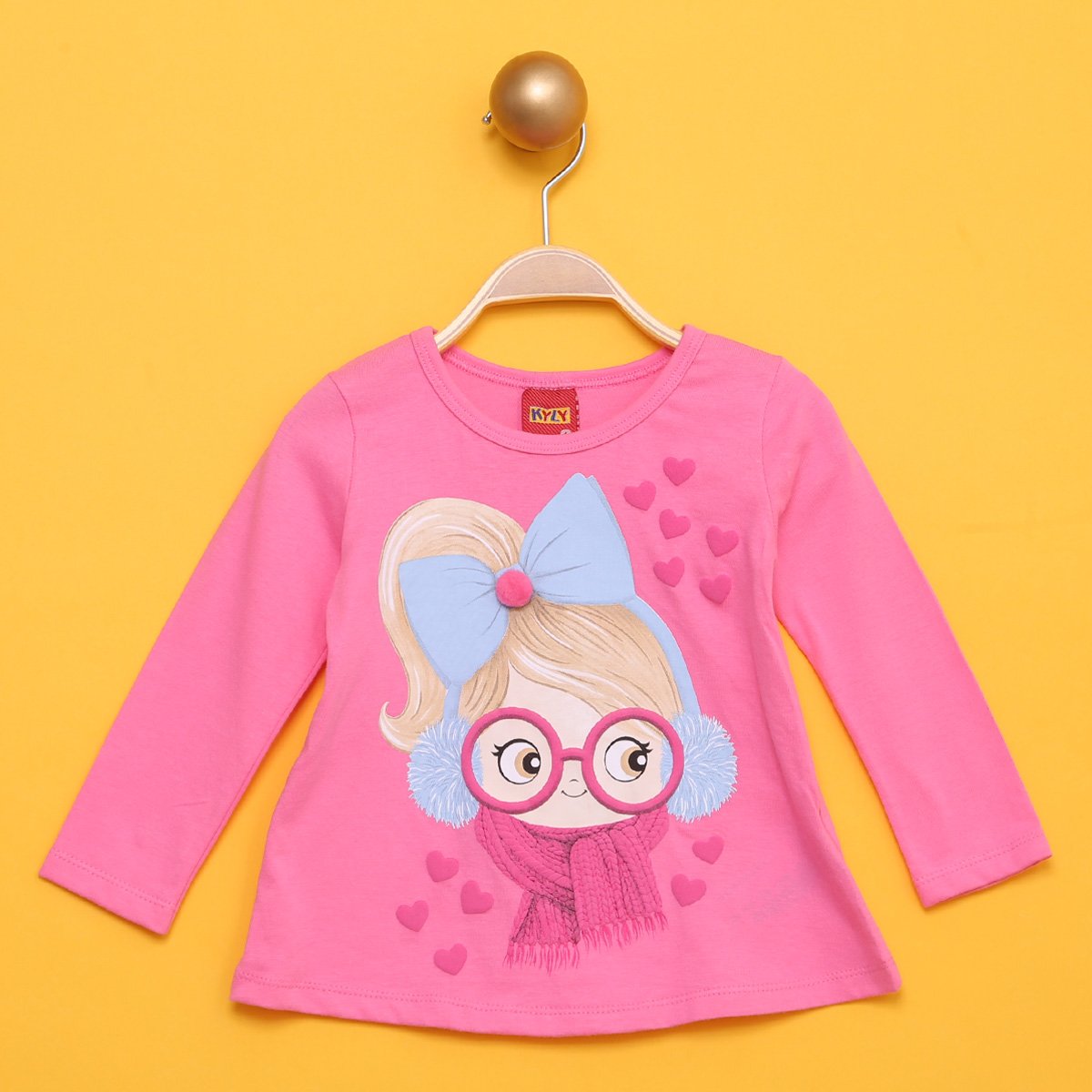 Camiseta Infantil Kyly Estampada Com Relevo Manga Longa Feminina - Rosa Menor preço em Camiseta Infantil Kyly Estampada Com Relevo Manga Longa Feminina - Rosa
