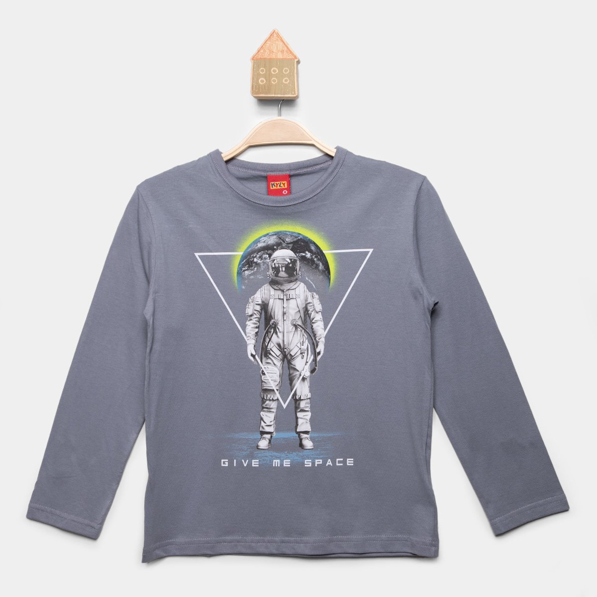 Menor preço em Camiseta Infantil Kyly Manga Longa Space Menino - Cinza Claro