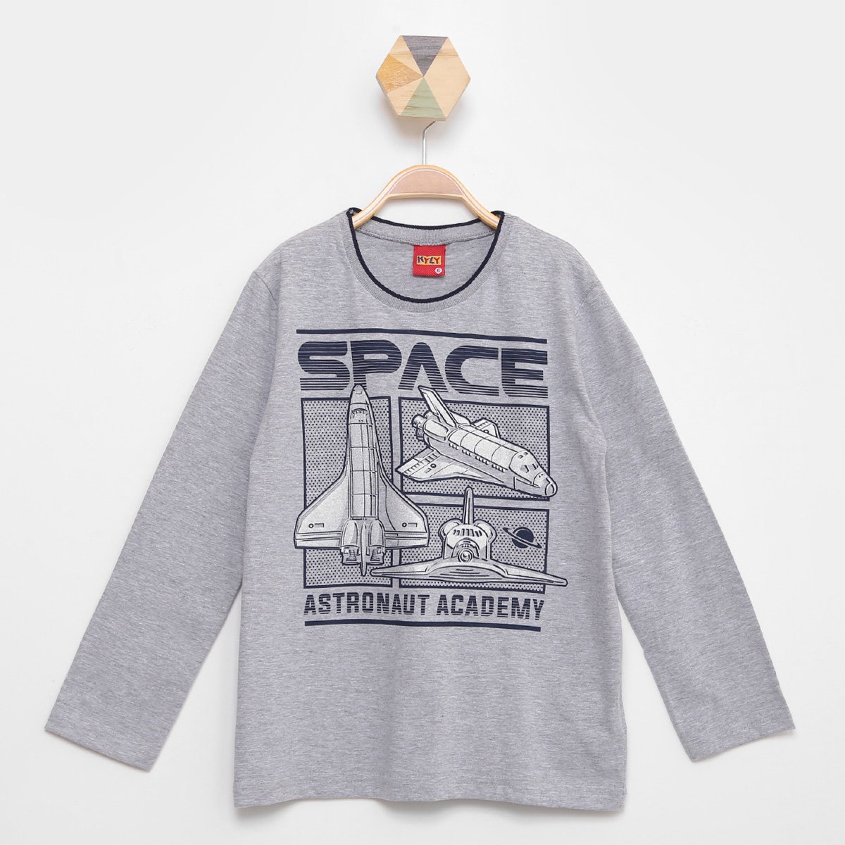 Camiseta Infantil Kyly Space Manga Longa Masculina - Mescla Menor preço em Camiseta Infantil Kyly Space Manga Longa Masculina - Mescla