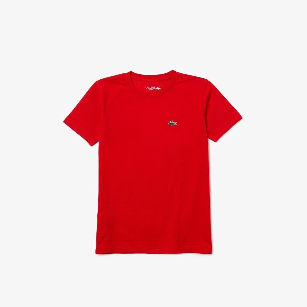 Camiseta infantil Lacoste SPORT em mistura de algodão respirável - Rosa+Pink Menor preço em Camiseta infantil Lacoste SPORT em mistura de algodão respirável - Rosa+Pink