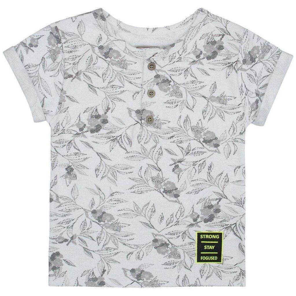 Camiseta Infantil Look Jeans Malha Branca - UNICA - 01