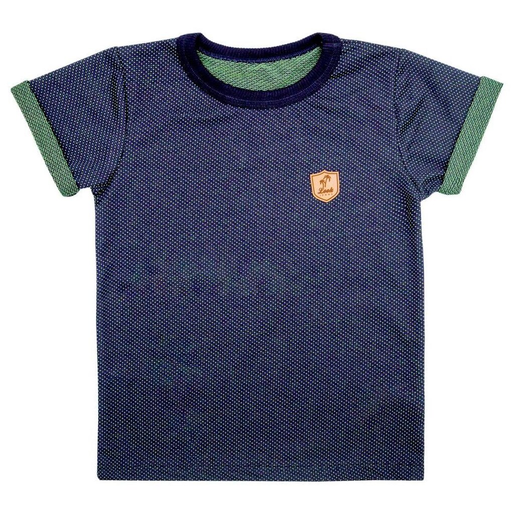 Camiseta Infantil Look Jeans Malha Curta Marinho - MARINHO - 01