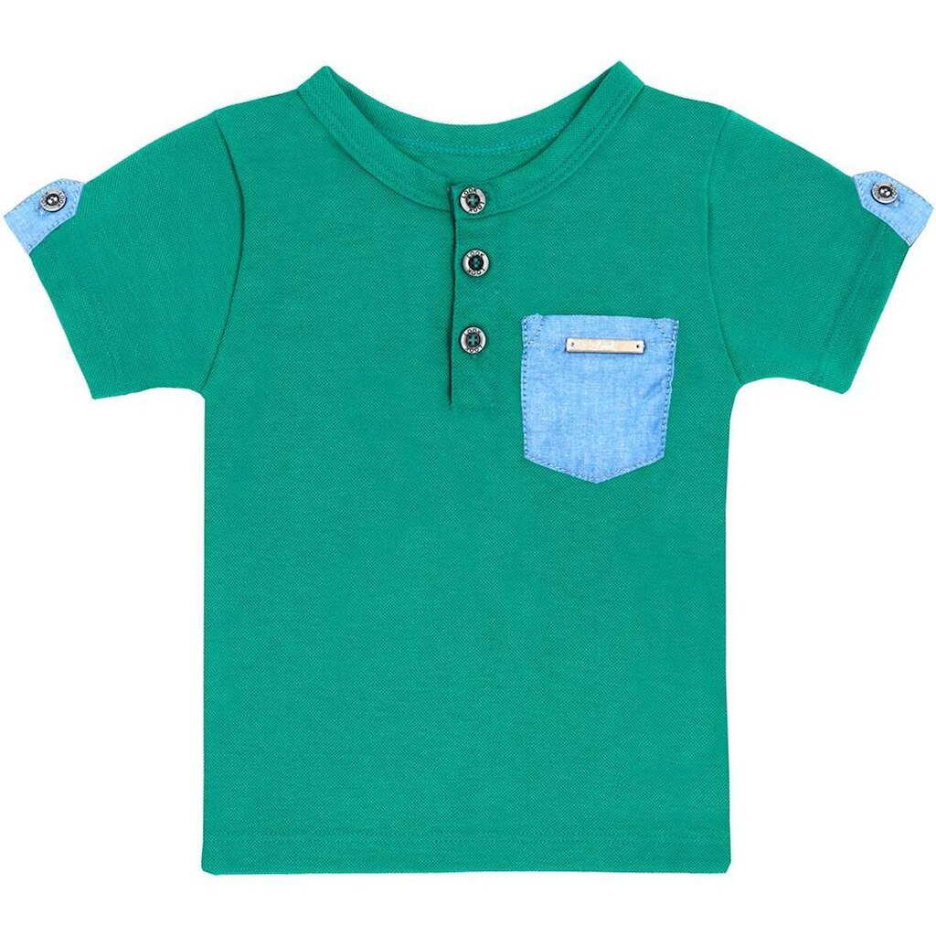 Camiseta Infantil Look Jeans Manga Curta - 4P - VERDE