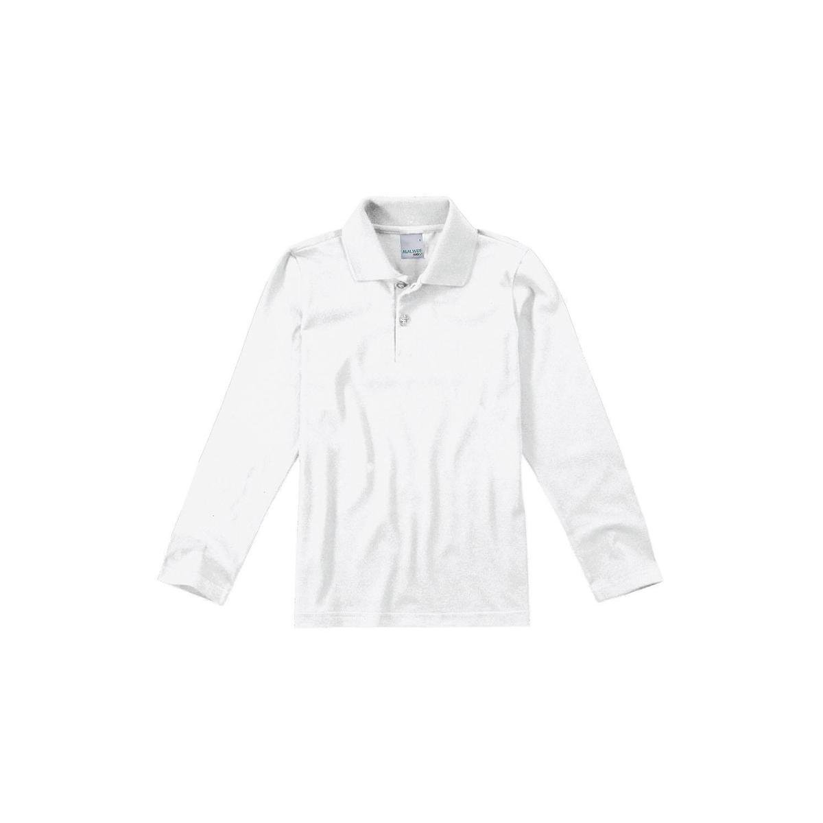 Camiseta Infantil Malwee Polo Manga Longa Masculina - Branco Menor preço em Camiseta Infantil Malwee Polo Manga Longa Masculina - Branco