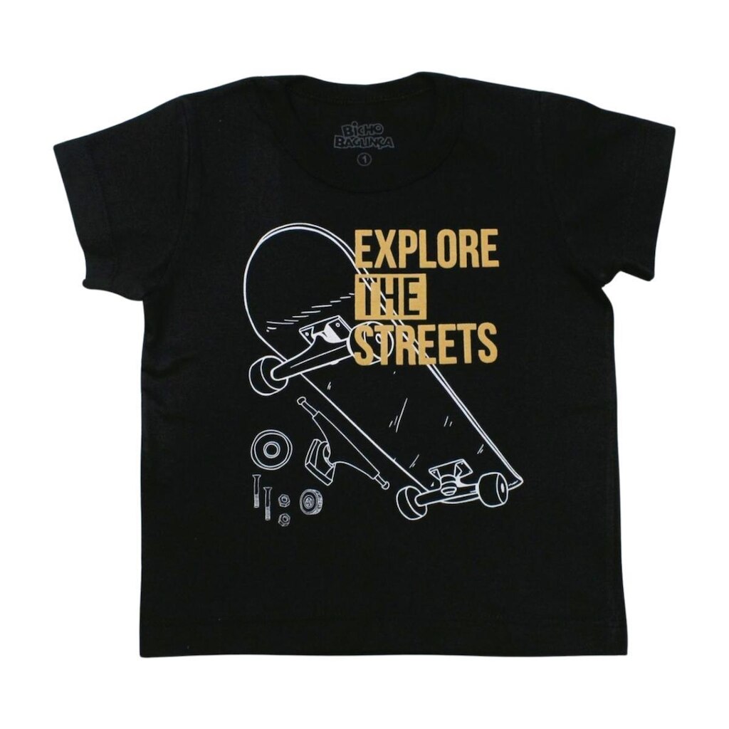 Camiseta Infantil Manga Curta Estampa Explore 2370 - Bicho Bagunça