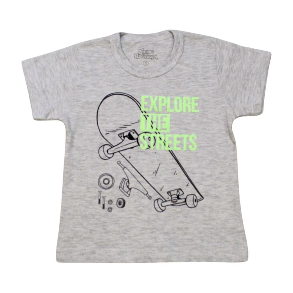 Camiseta Infantil Manga Curta Estampa Explore 2370 - Bicho Bagunça