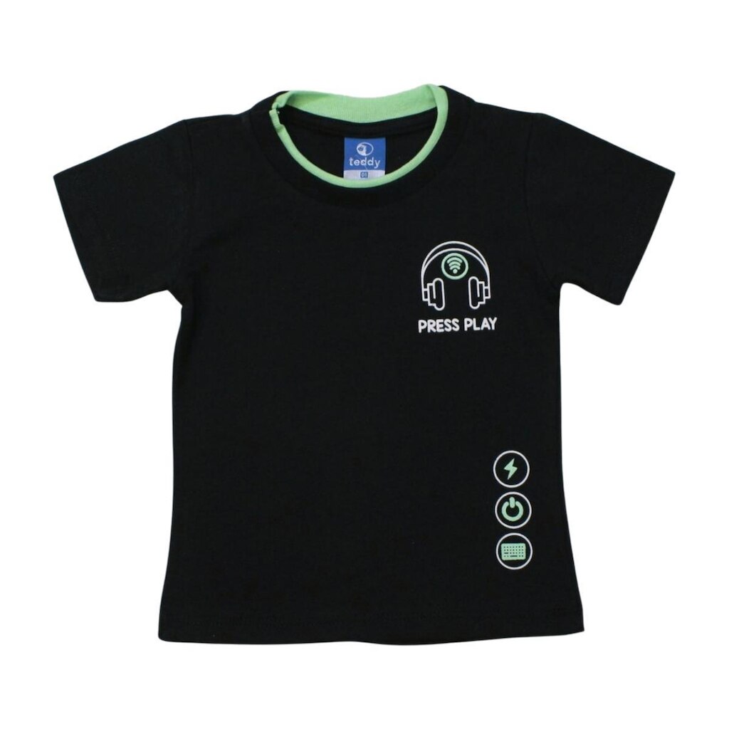 Camiseta Infantil Manga Curta Estampa Press Play 18287 - Teddy