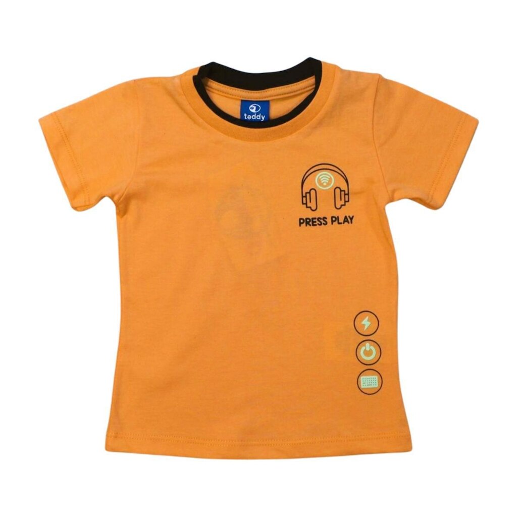 Camiseta Infantil Manga Curta Estampa Press Play 18287 - Teddy