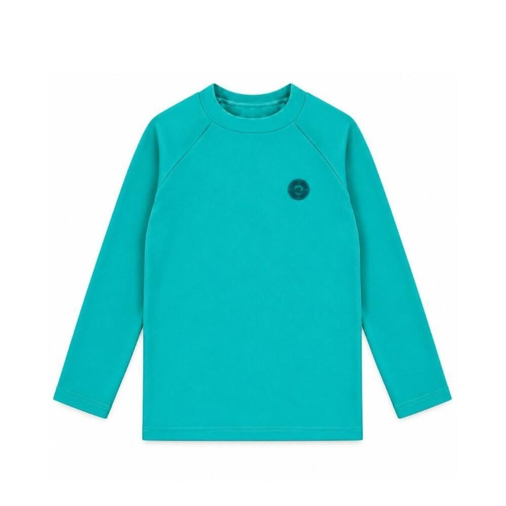 Camiseta Infantil Manga Longa Azul Turquesa UV 50+ Tchibum