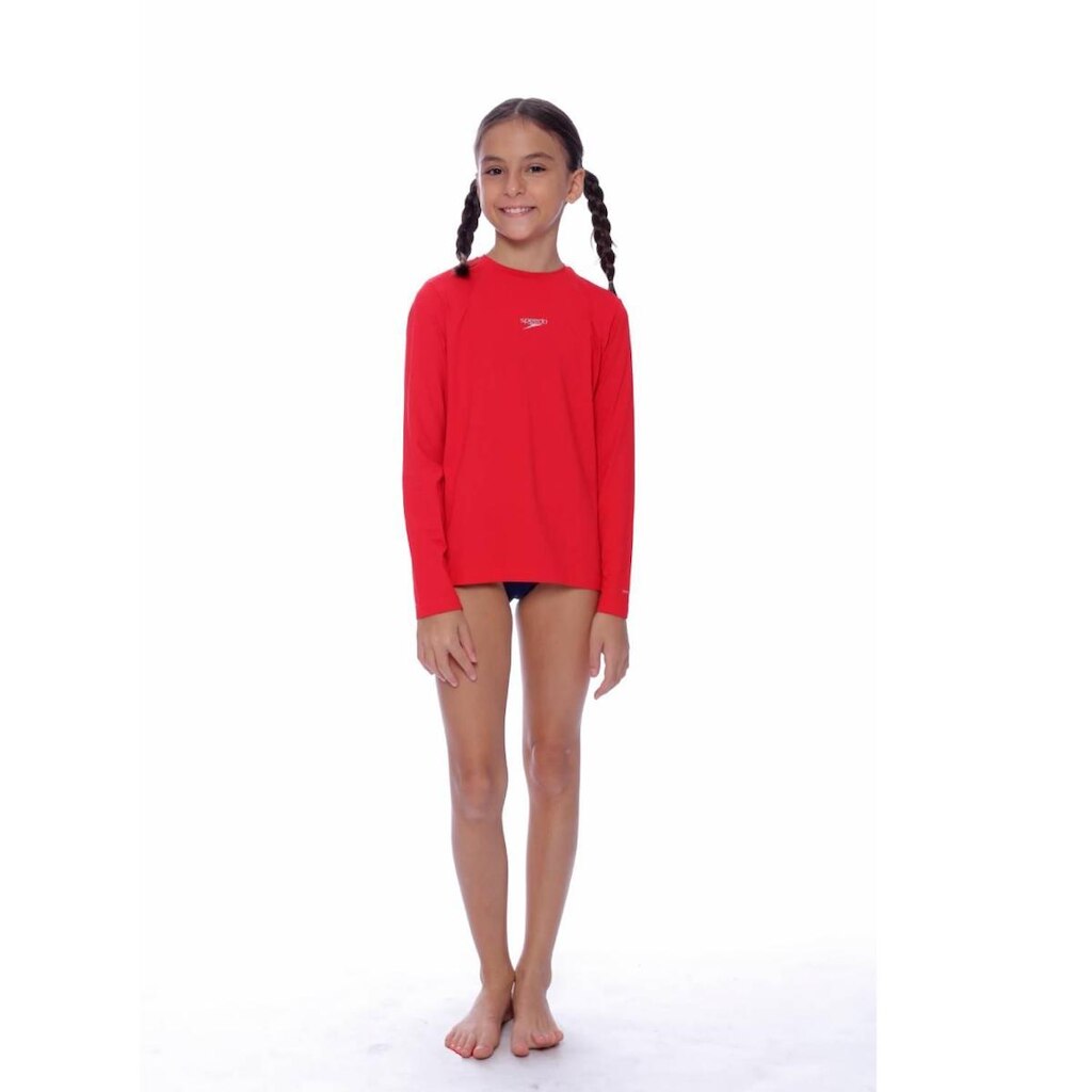 Camiseta Infantil Manga Longa UV Protection - CHIC RED