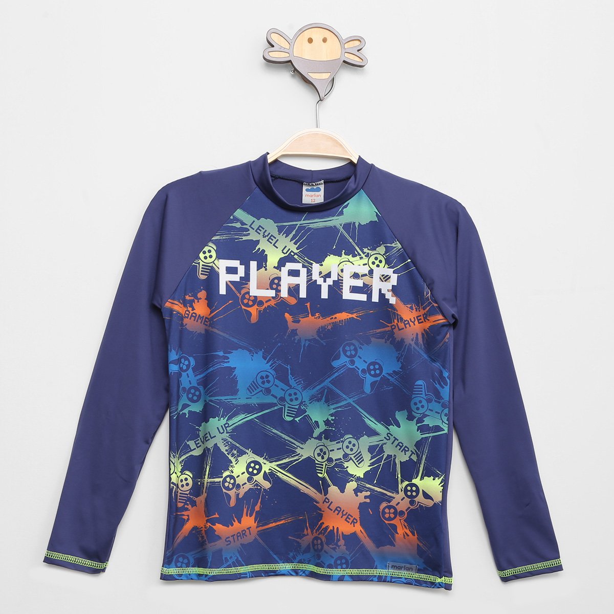 Camiseta Infantil Marlan Manga Longa Proteção UV Masculina - Azul Menor preço em Camiseta Infantil Marlan Manga Longa Proteção UV Masculina - Azul