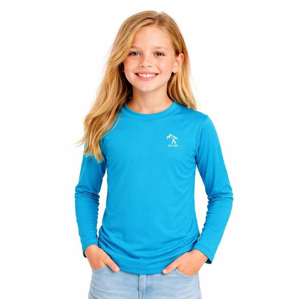 Camiseta Infantil Menina Manga Longa Proteção Solar UV 50+ Poliamida Praia Piscina Blusa