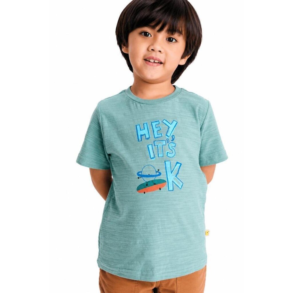 Camiseta Infantil Menino Acampamento Legal Alphabeto Serrado
