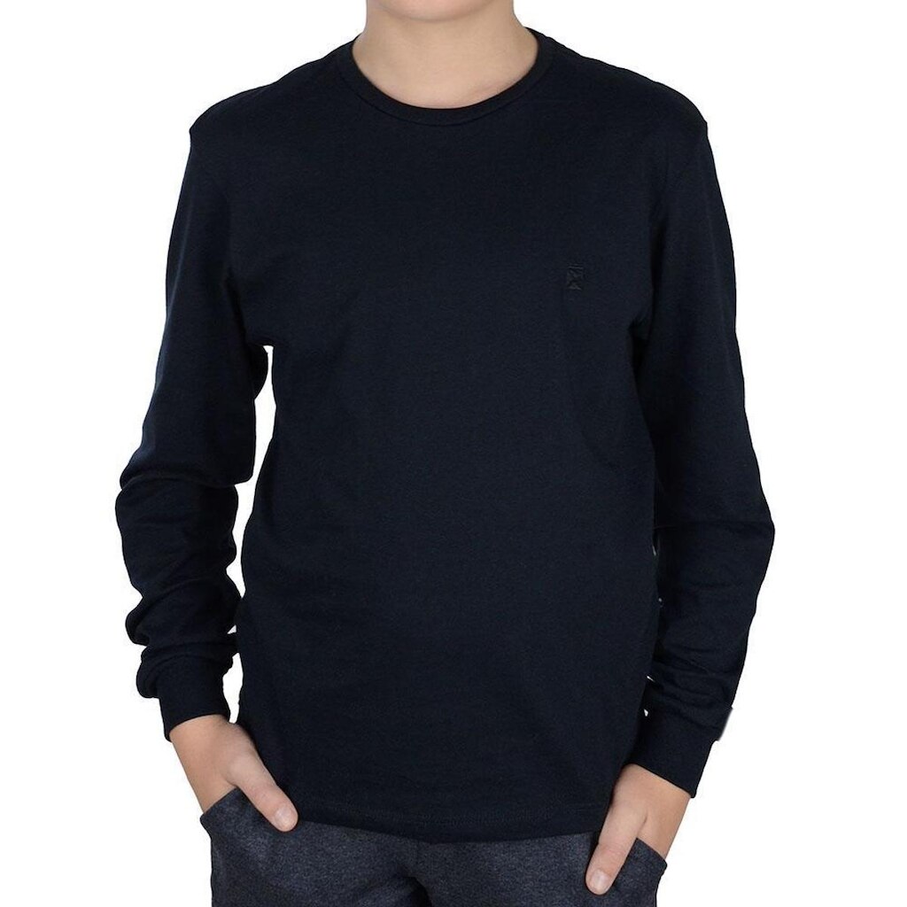 Camiseta Infantil Menino Applicato Básica ML Preta - BAS430