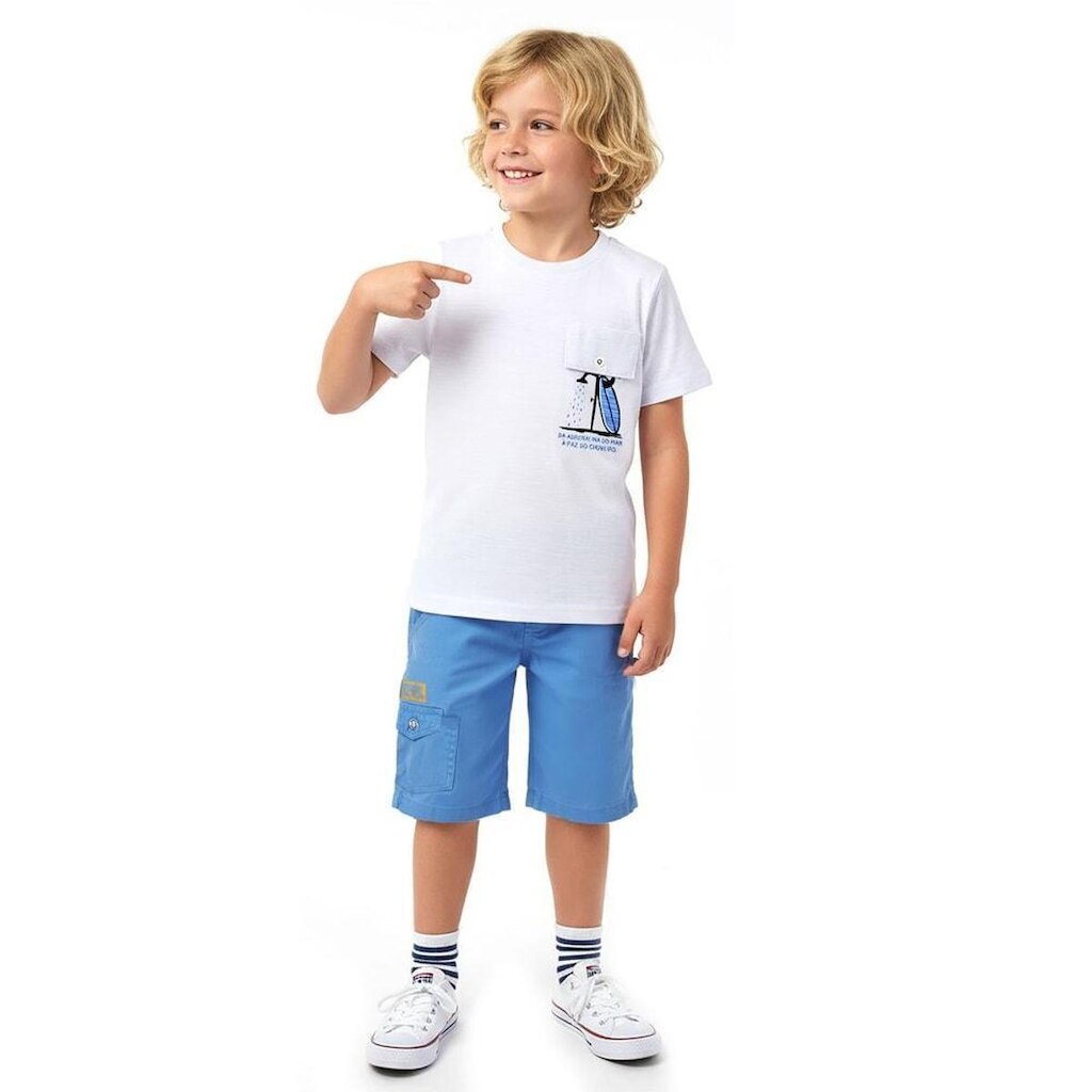 Camiseta Infantil Menino Aulinha de Surf Alphabeto Branco