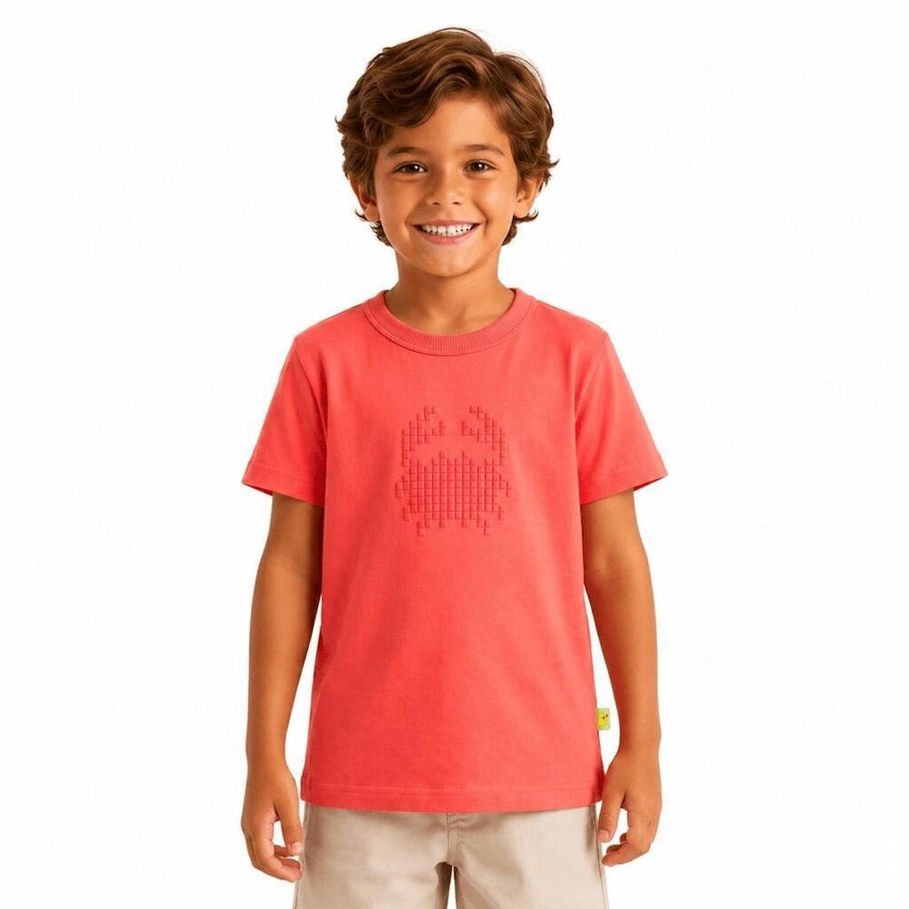 Camiseta Infantil Menino Caranguejo Goiaba Alphabeto