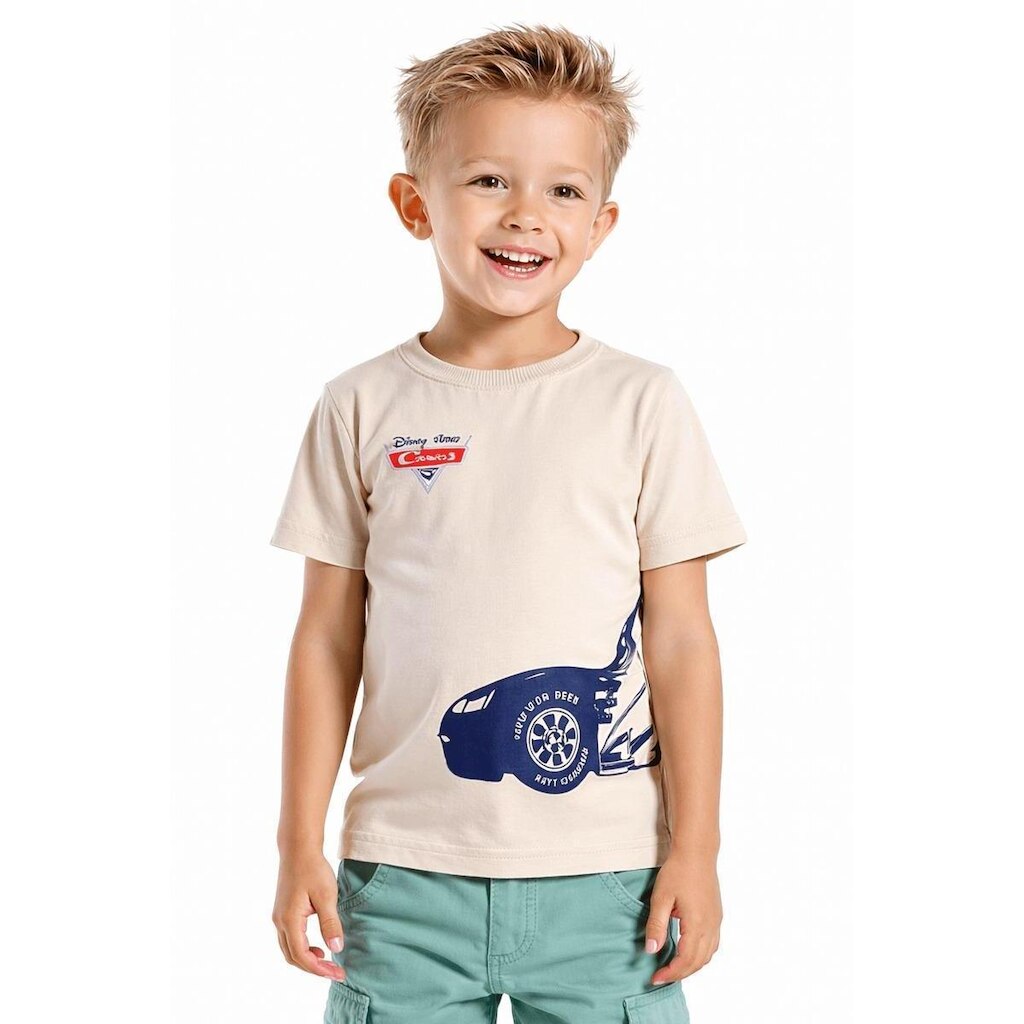 Camiseta Infantil Menino Disney Carros Alphabeto Cru