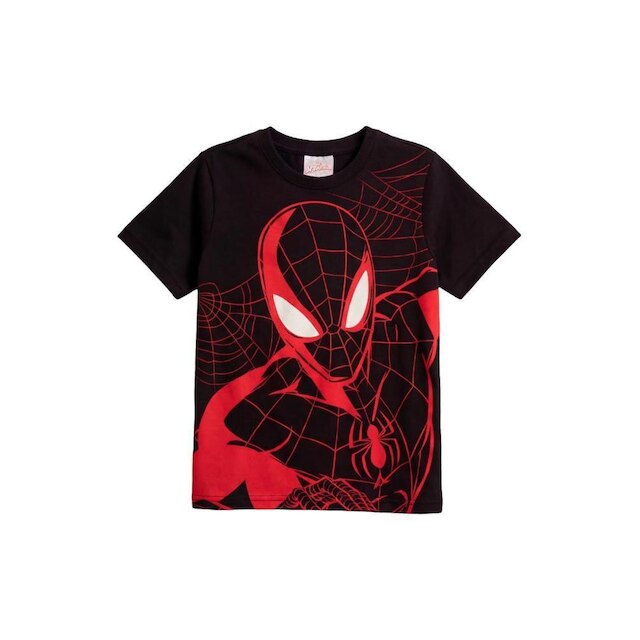 Camiseta infantil menino em meia malha Homem Aranha com máscara Brandili