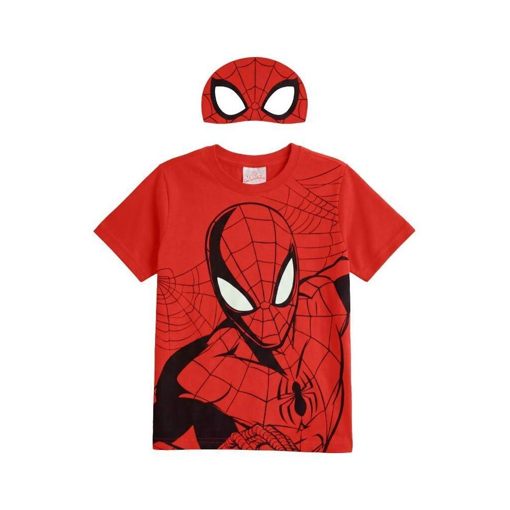Camiseta infantil menino em meia malha Homem Aranha com máscara Brandili