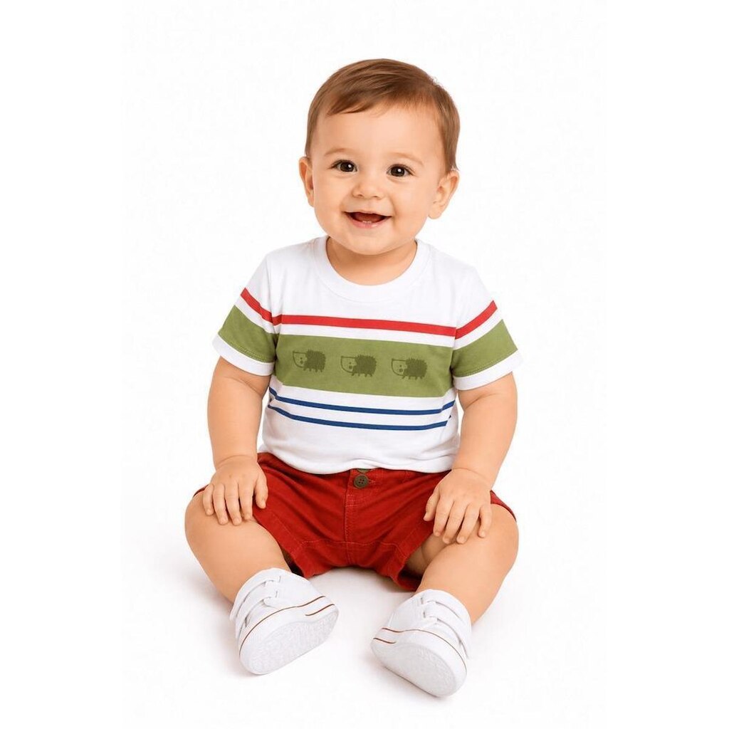 Camiseta Infantil Menino Fofuxo Alphabeto Branco e Pantano