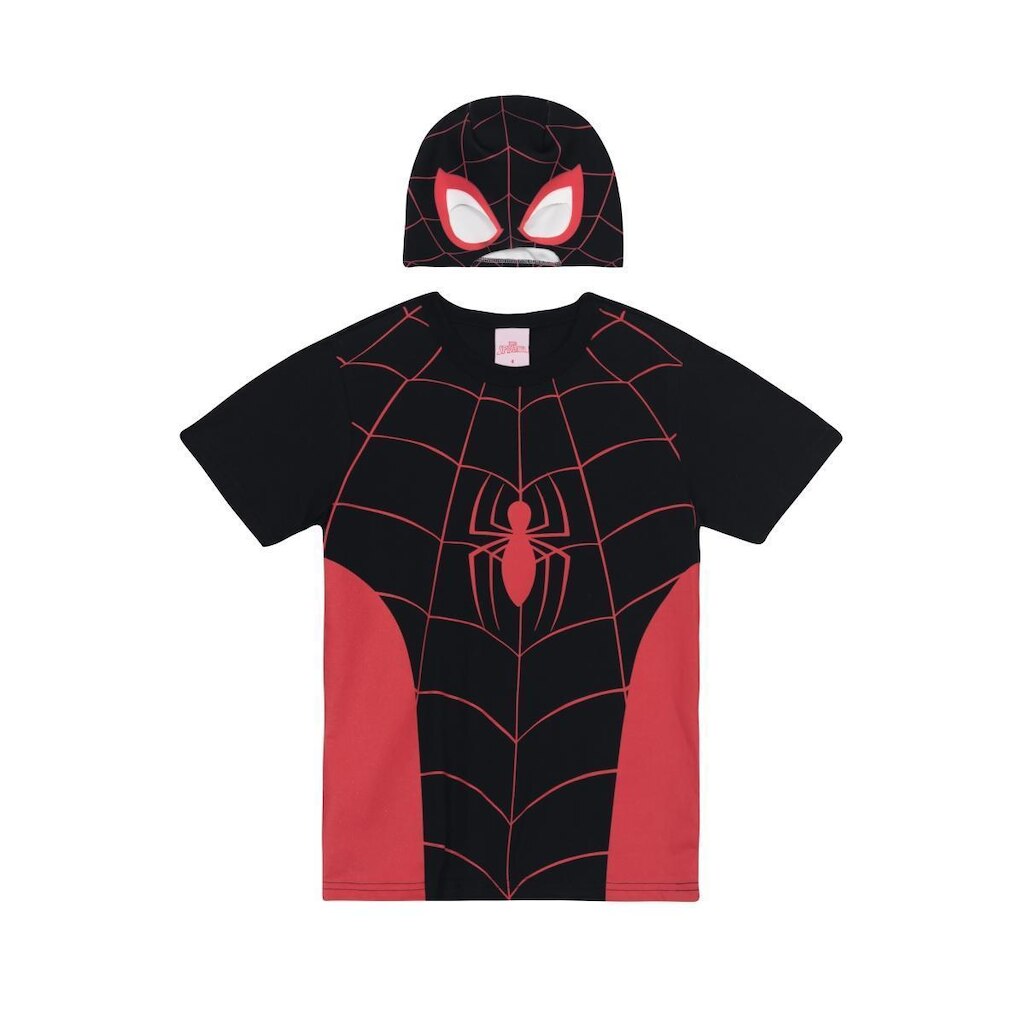 Camiseta infantil menino Homem-Aranha com máscara Brandili