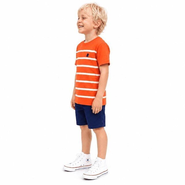 Camiseta Infantil Menino Listras Alphabeto