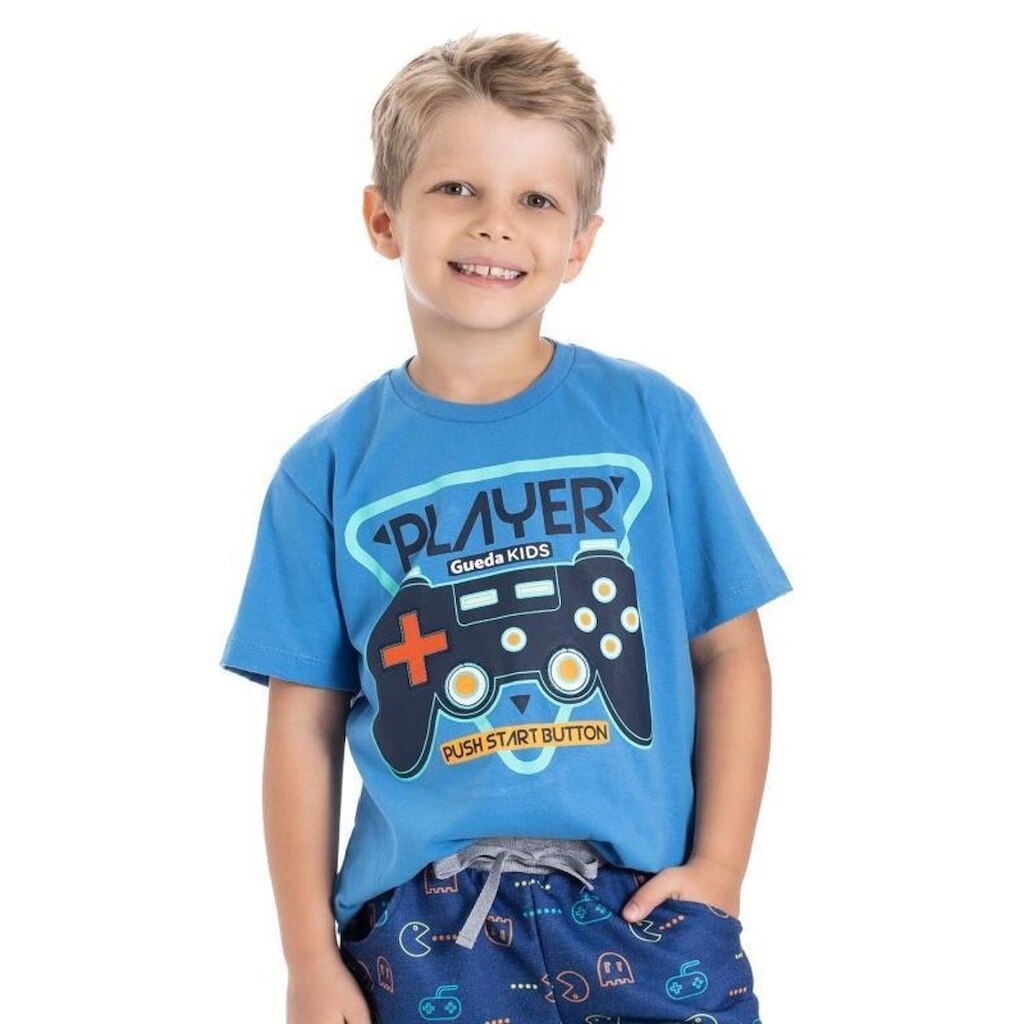 Camiseta Infantil Menino Manga Curta, Player - Gueda