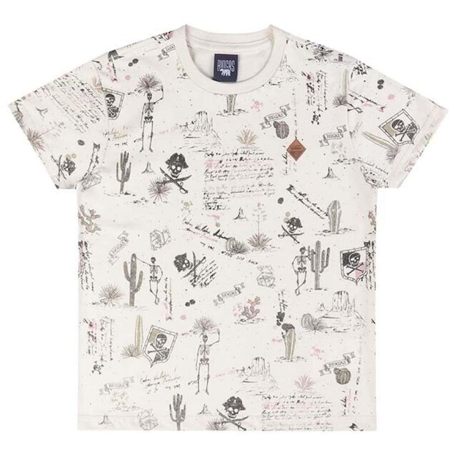 Camiseta Infantil Menino Mangas Curtas Deserto Tam 4 a 10 - Biogás