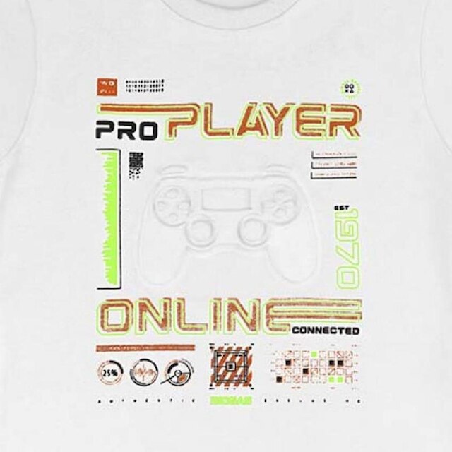 Camiseta  Infantil Menino Mangas Curtas Game Tam 4 a 10 - Biogás