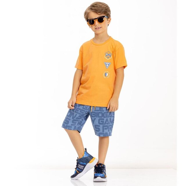 Camiseta Infantil Menino Mangas Curtas Game Tam 4 a 10 - Biogás
