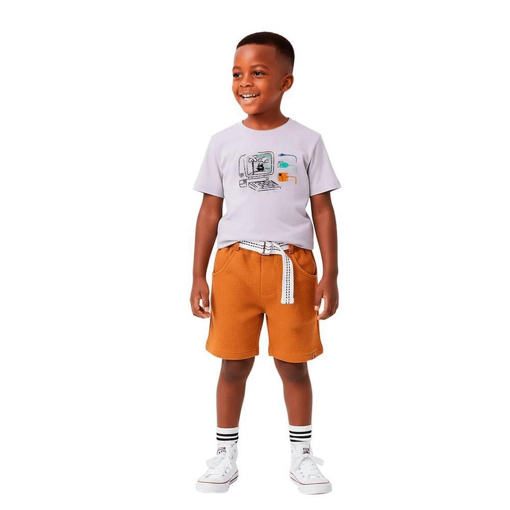 Camiseta Infantil Menino Pirata On Branco Alphabeto