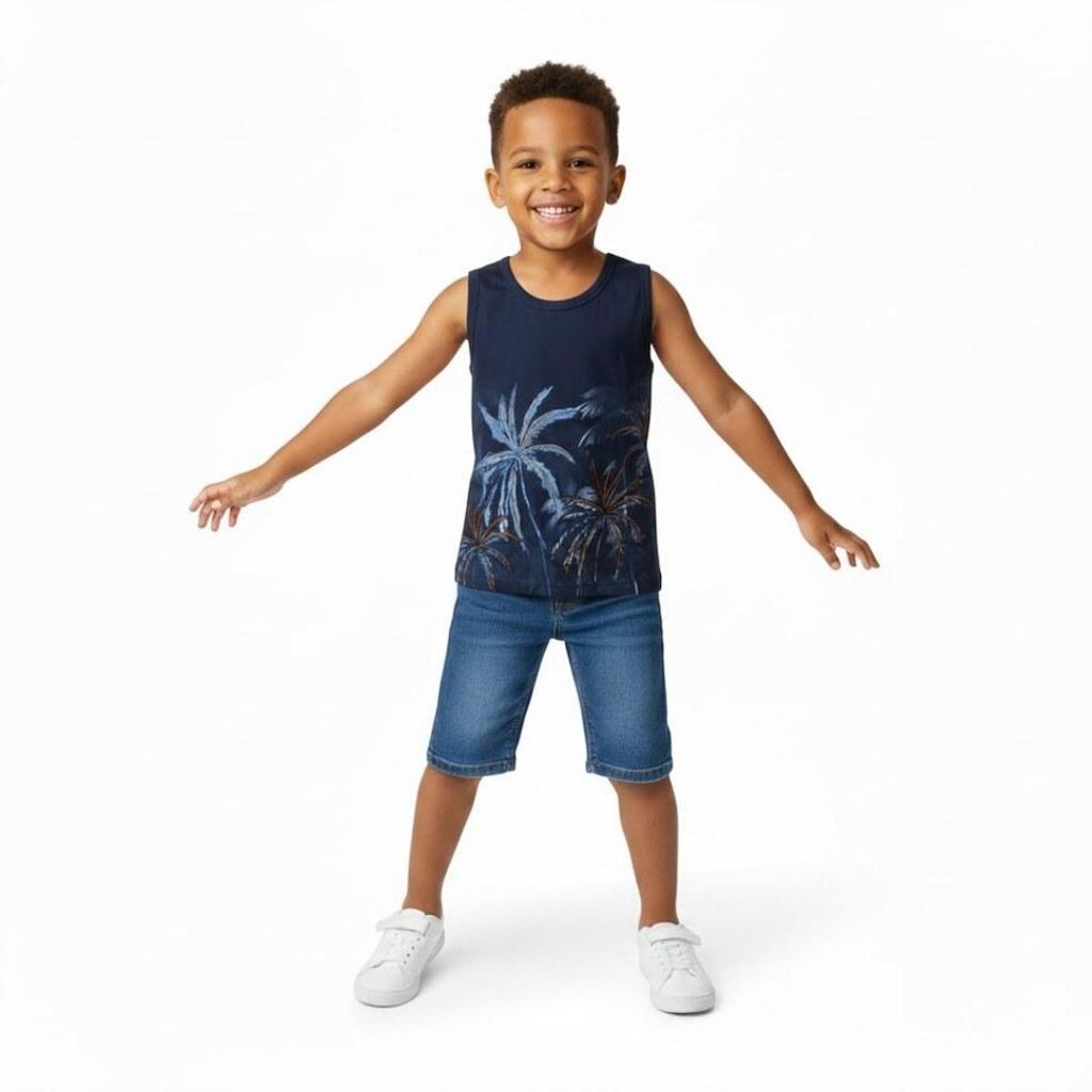 Camiseta Infantil Menino Regata Estampada Arrumadinhos