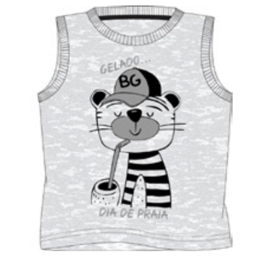 Camiseta Infantil Menino Regata Machão Dia De Praia